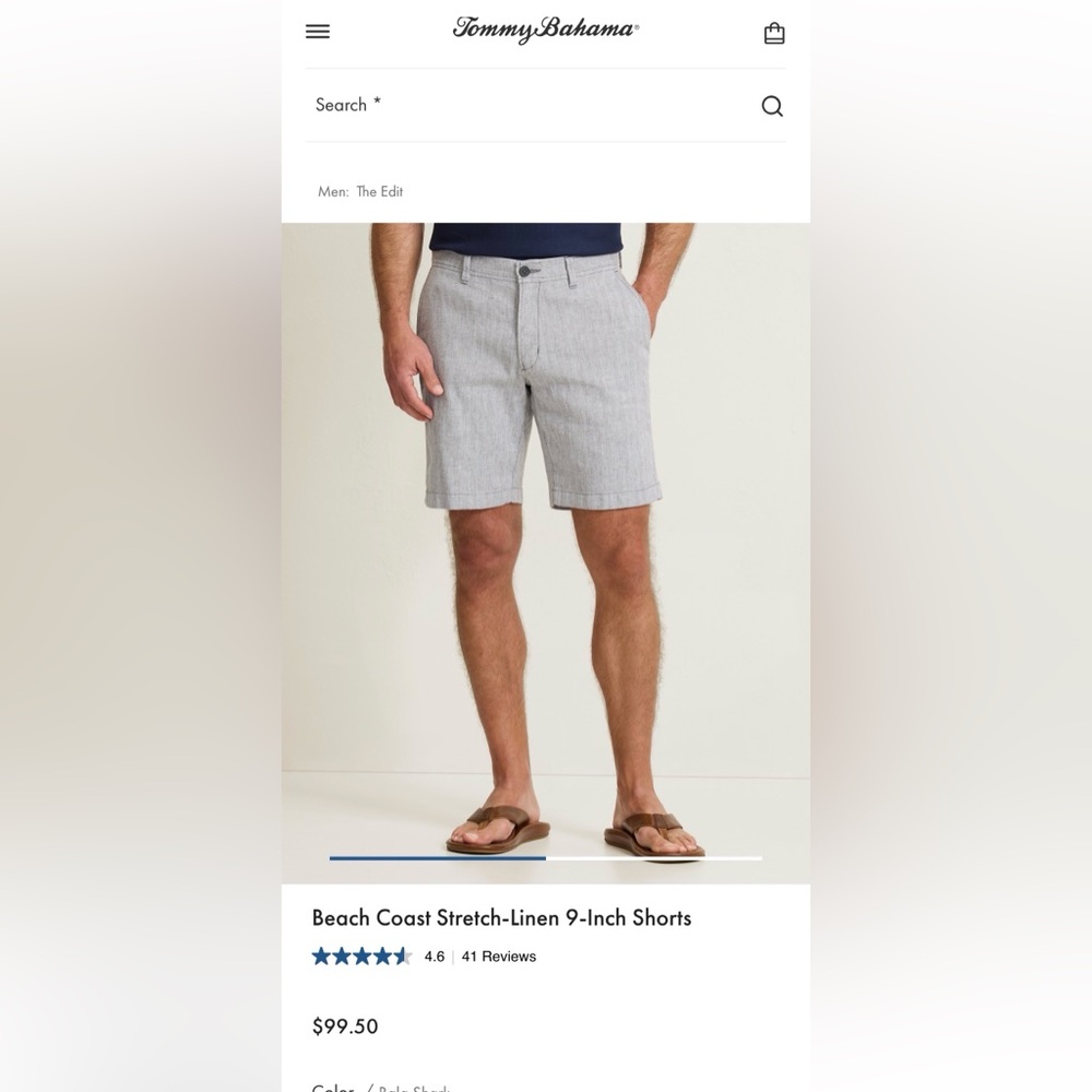 Tommy Bahama Stripe City Beach Shorts Cabana Blue Mens Size 33 Linen Flat-Fronts